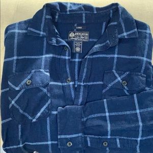 American Rag Cotton Blue Plaid Shirt